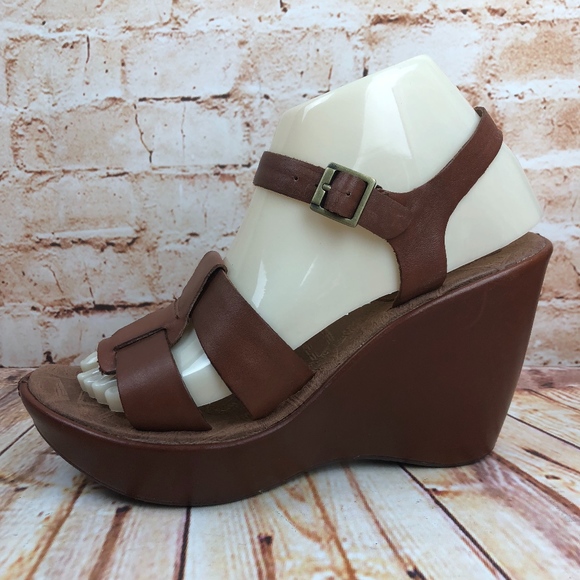 Kork-Ease Shoes - Kork - Ease Leather Wedge Sandals Heels Shoes 8/39